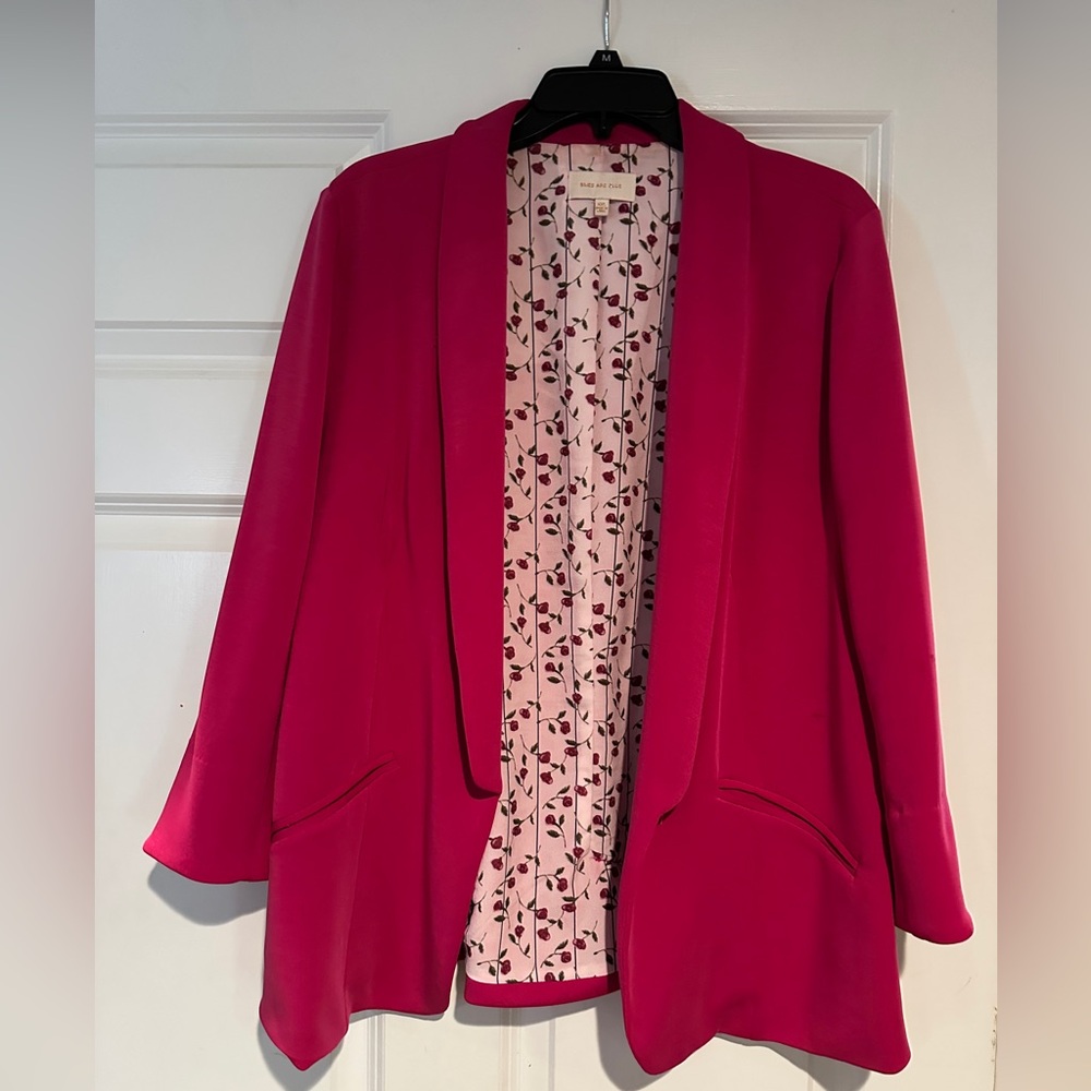 Skies Are Blue Bright Fuchsia Open Blazer (Stitch Fix)